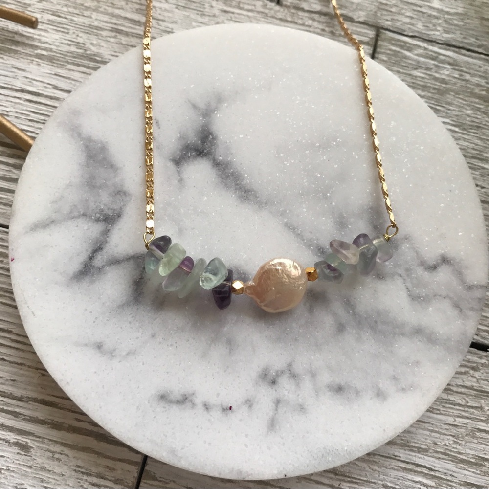 SALE Function & Fringe crystal seed pearl necklace - Picture 2 of 6